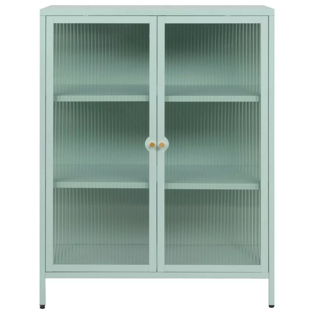 Finori Vitrine in mintgrün, Stahl - 80x101,5x40cm (BxHxT) günstig online kaufen