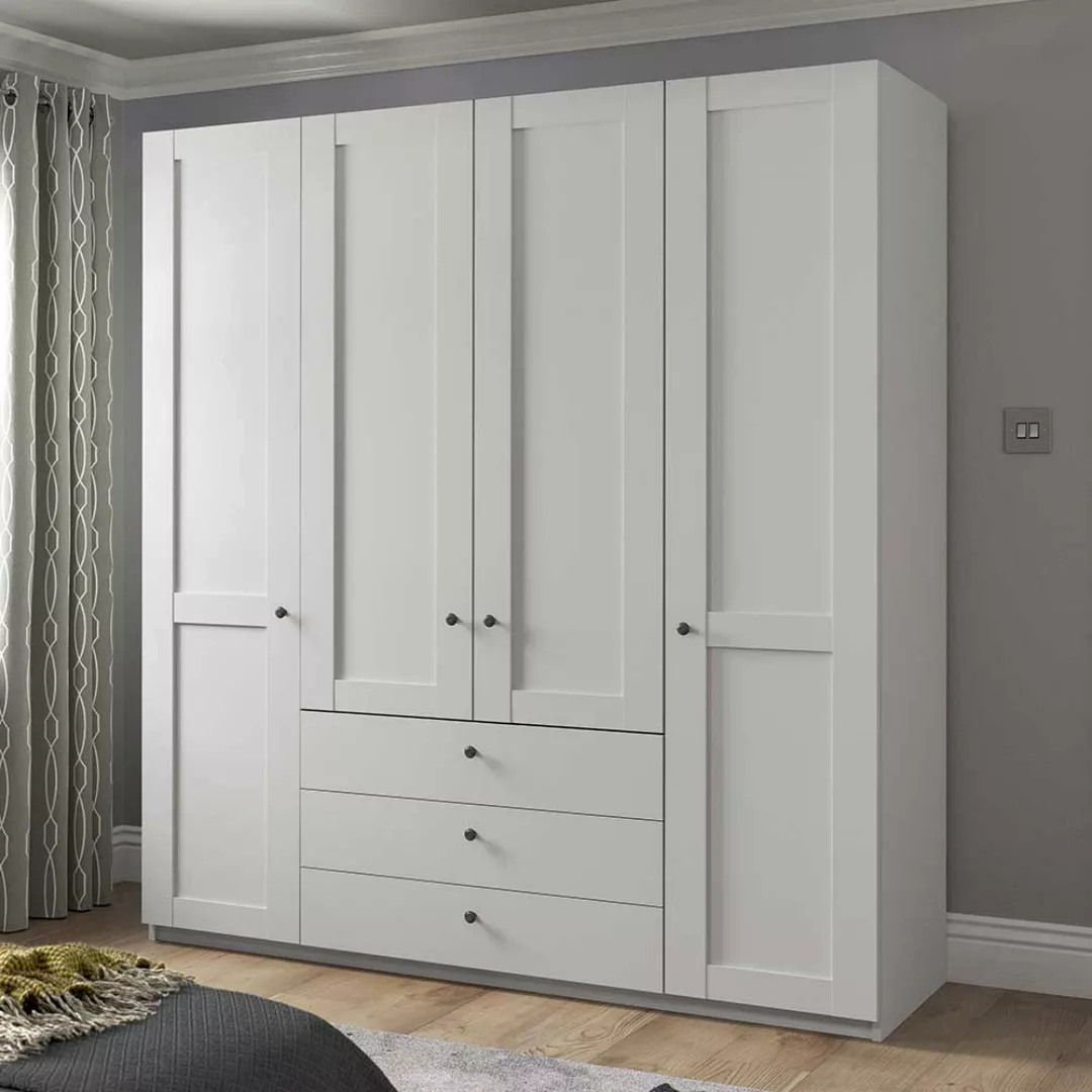 Kleiderschrank Landhaus weiß 200 cm breit Made in Germany günstig online kaufen