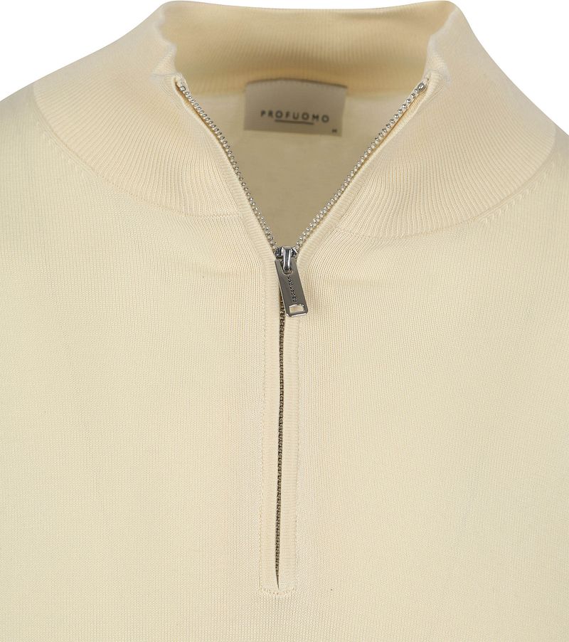 Profuomo Half Zip Pullover Luxury Off White - Größe L günstig online kaufen