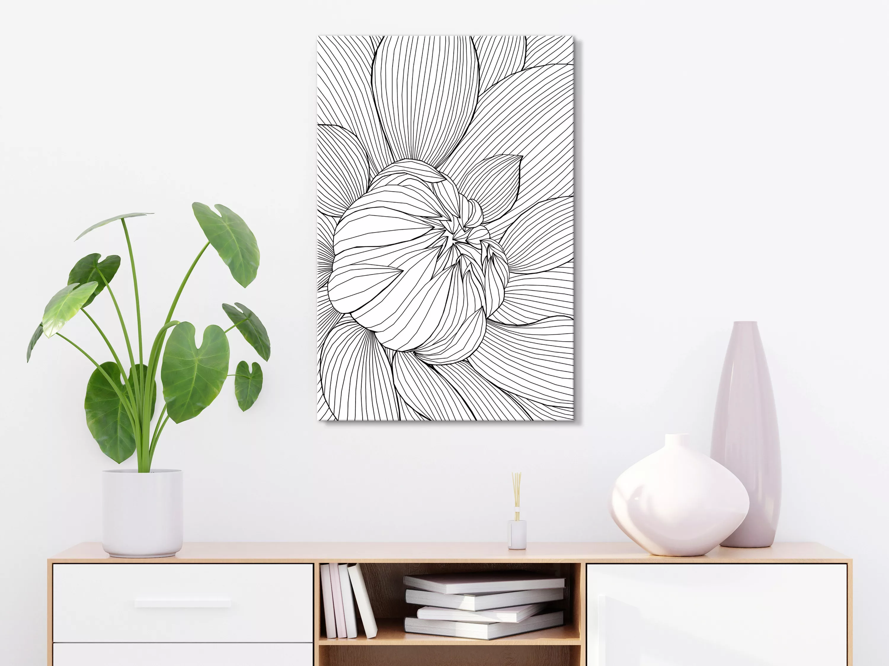 Wandbild - Flower Line (1 Part) Vertical günstig online kaufen