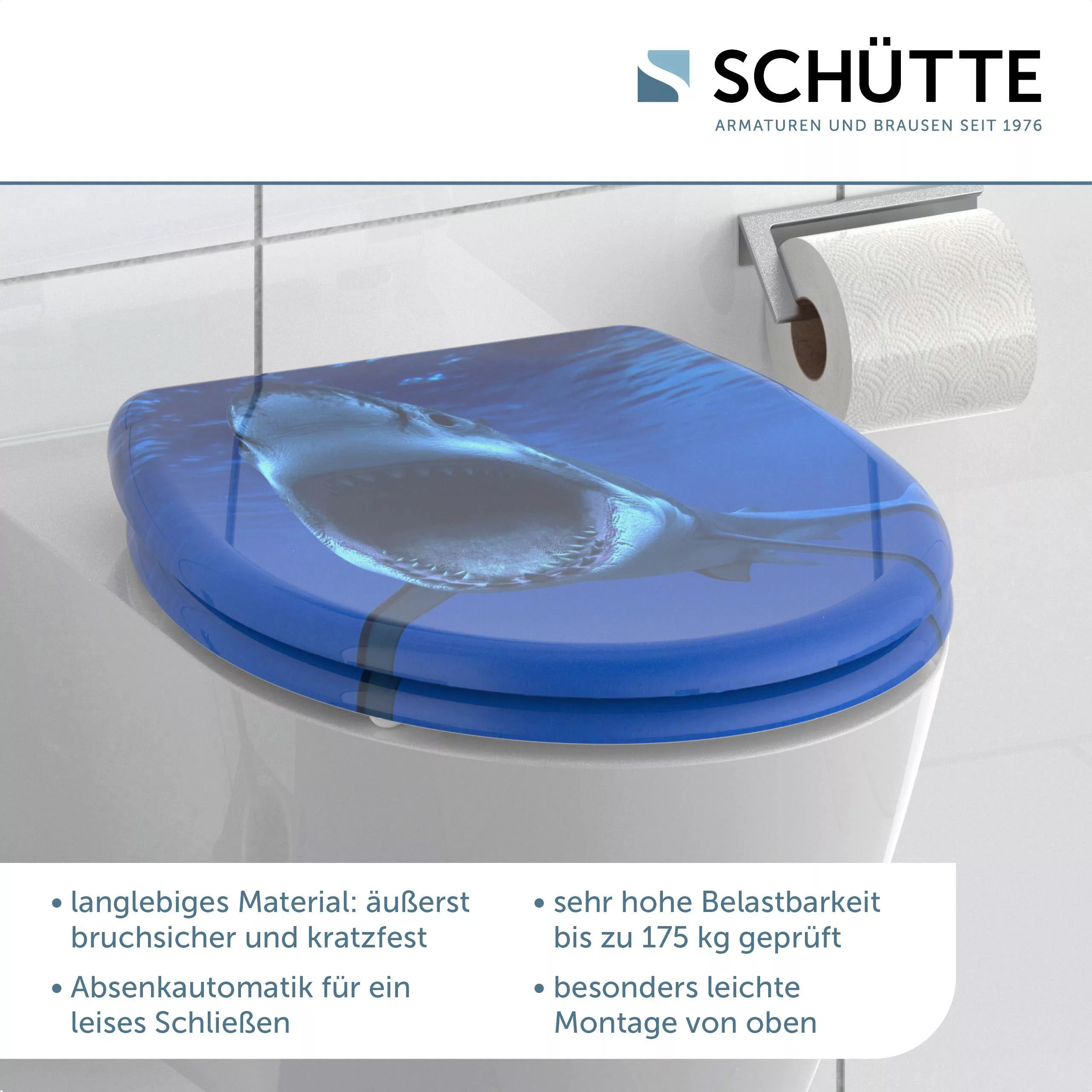 Schütte WC-Sitz "Shark", Duroplast, mit Absenkautomatik und Schnellverschlu günstig online kaufen