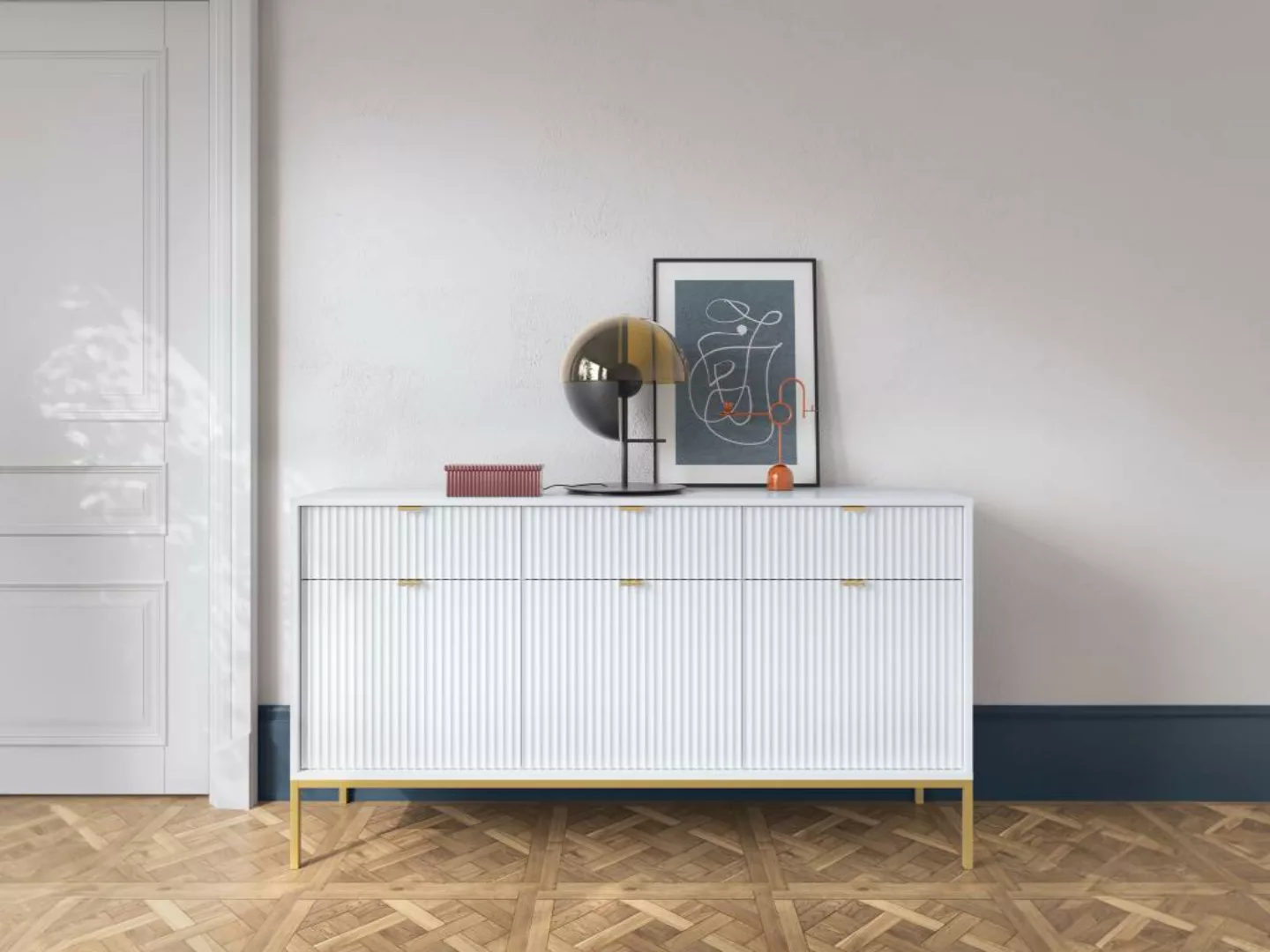Sideboard mit 3 Türen & 3 Schubladen - Weiß - LIOUBA von Pascal MORABITO günstig online kaufen