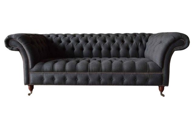 Xlmoebel Sofa Grau Chesterfield Dreisitzer Sofa 3 Sitzer Polster Couch, Her günstig online kaufen