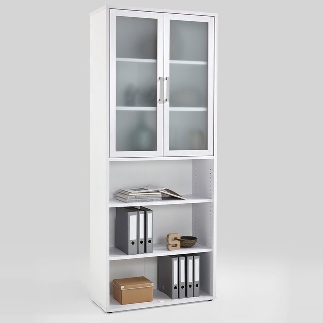 Lomadox Aktenschrank COLUMBUS-10 weiß matt mit Türeinsatz - 89/221,5/40cm günstig online kaufen