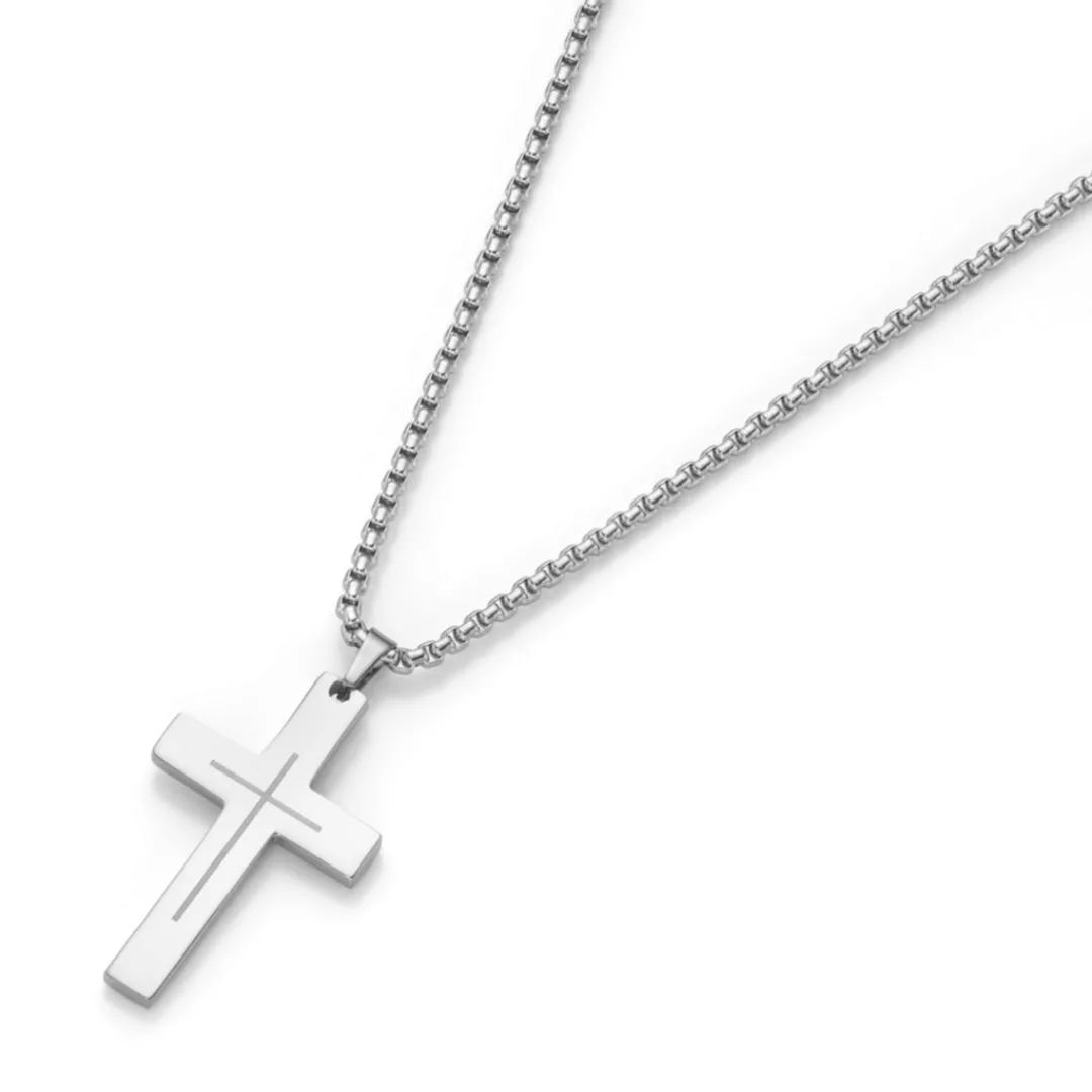 Jacques Charrel Kreuzkette "Kreuz Anhänger, Edelstahl" günstig online kaufen