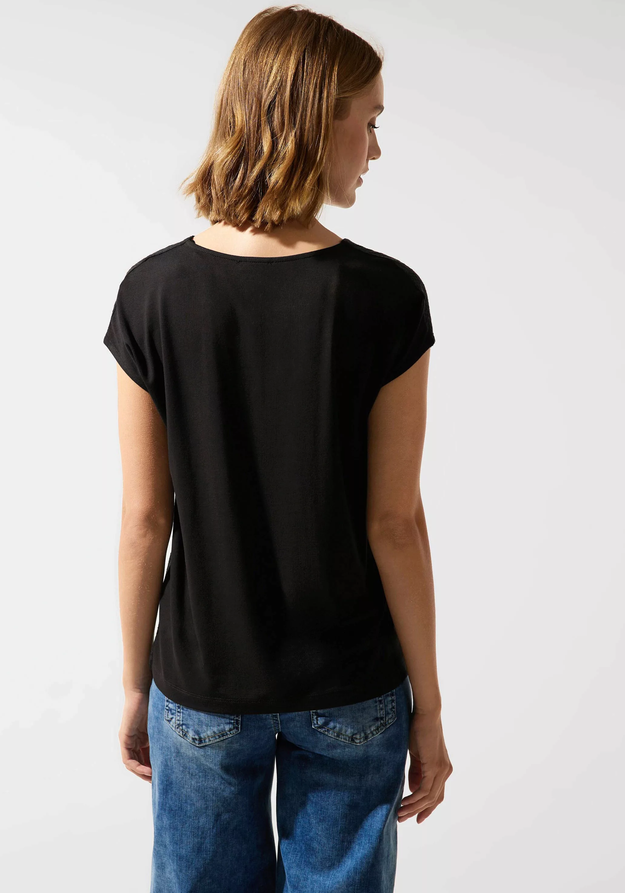 STREET ONE V-Shirt, in Unifarbe günstig online kaufen