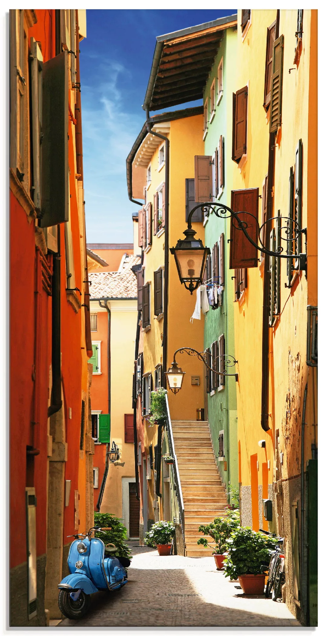 Artland Glasbild "Altstadtgasse Riva del Garda", Architektonische Elemente, günstig online kaufen