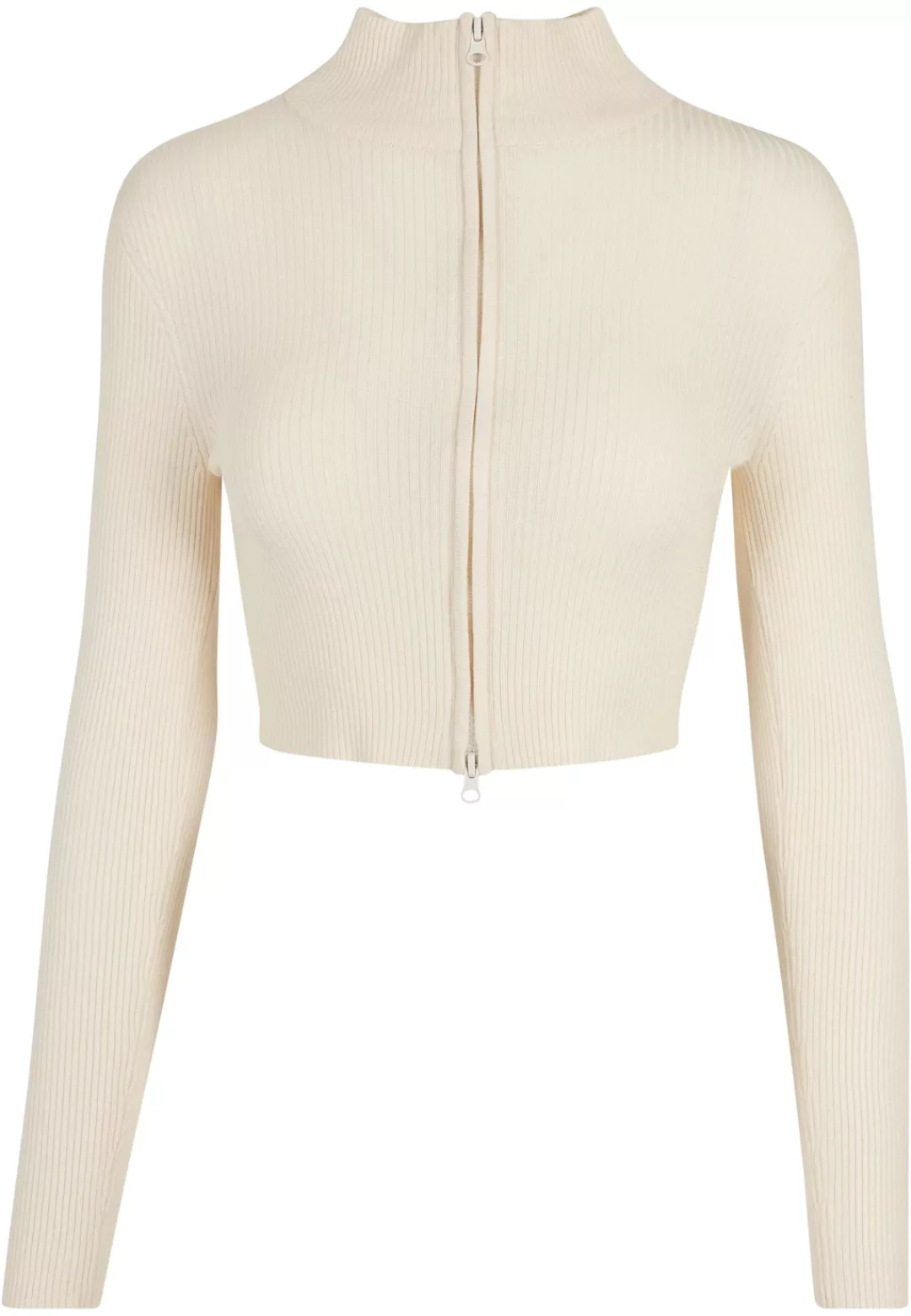 URBAN CLASSICS Cardigan "Urban Classics Damen Ladies Cropped Rib Knit Zip C günstig online kaufen