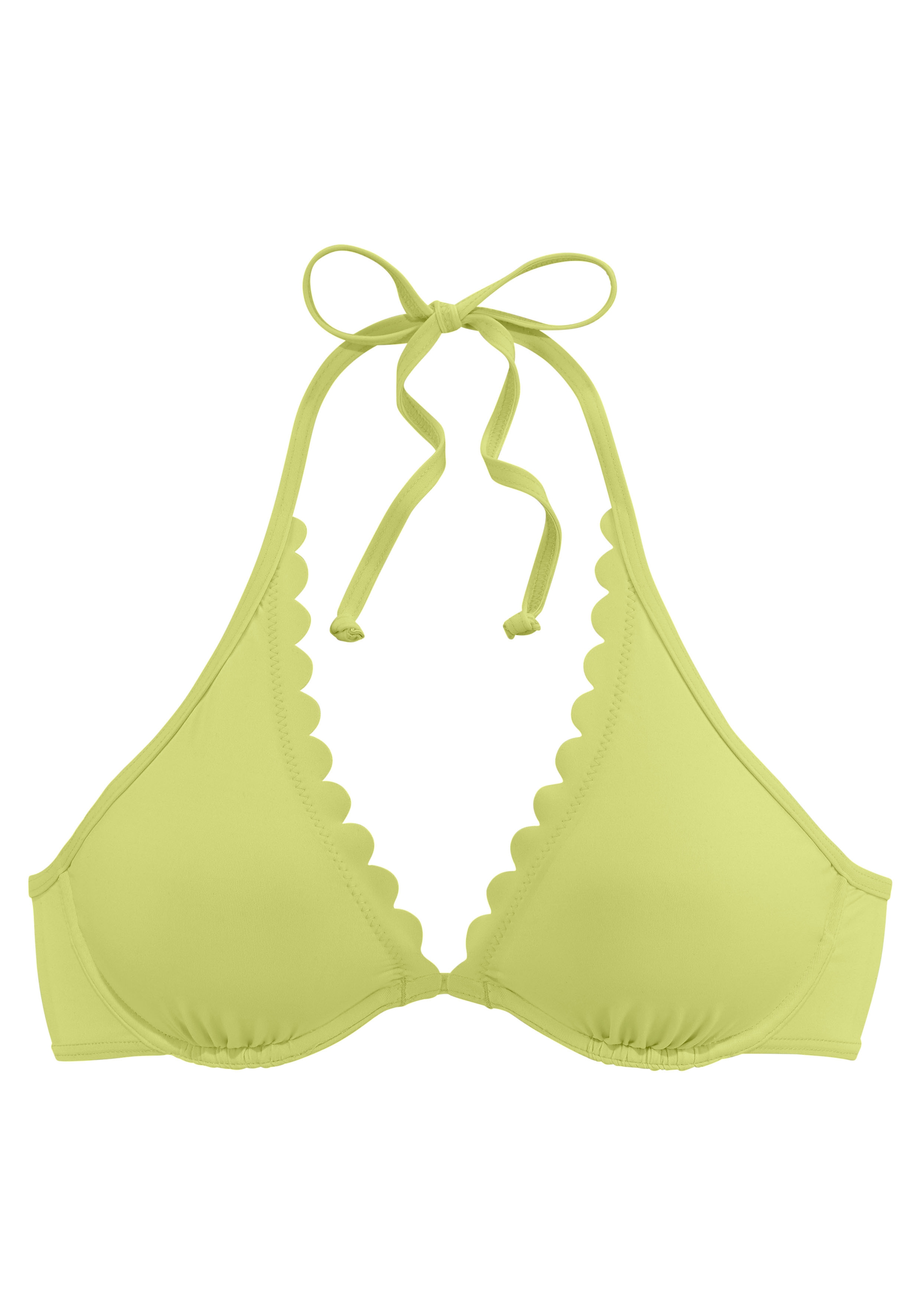 LASCANA Bügel-Bikini-Top "Scallop", mit gelaserter Wellenkannte günstig online kaufen