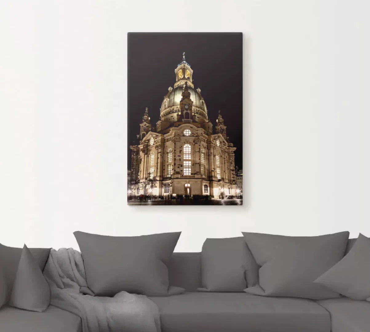 Artland Wandbild »Erleuchtete Frauenkirche in Dresden«, Gebäude, (1 St.), a günstig online kaufen