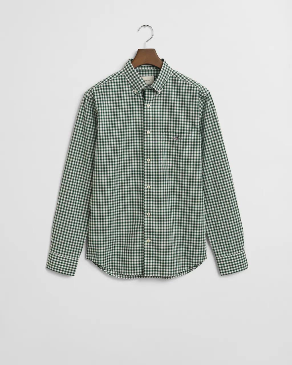 Gant Langarmhemd "REG POPLIN GINGHAM SHIRT", mit Logostickerei auf der Brus günstig online kaufen
