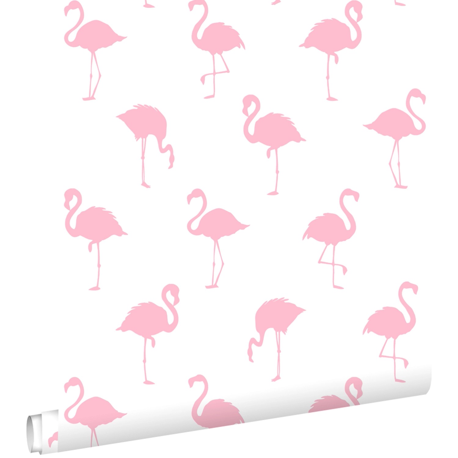 ESTAhome Tapete Flamingos Rosa und Weiß 0,53 x 10,05 m 138992 günstig online kaufen