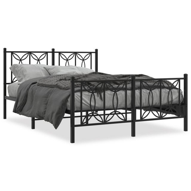 vidaXL Bett, Bettgestell mit Kopf- und Fußteil Metall Schwarz 140x200 cm günstig online kaufen