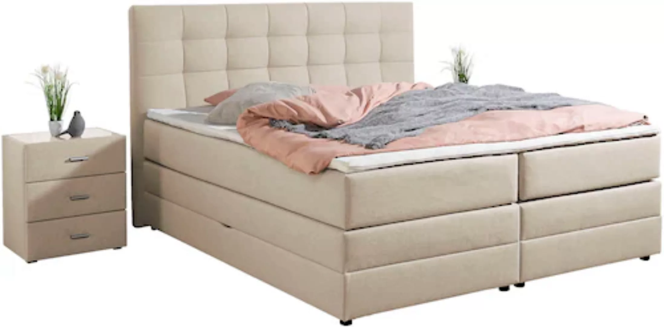 Places of Style Boxspringbett »Ethan«, inkl. Topper und geräumigen Bettkast günstig online kaufen