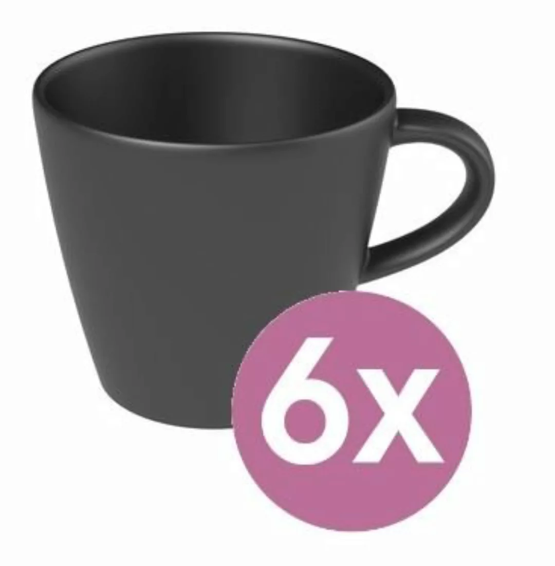 Villeroy & Boch Manufacture Rock Kaffeetasse schwarz 150 ml 6er Set Tassen günstig online kaufen