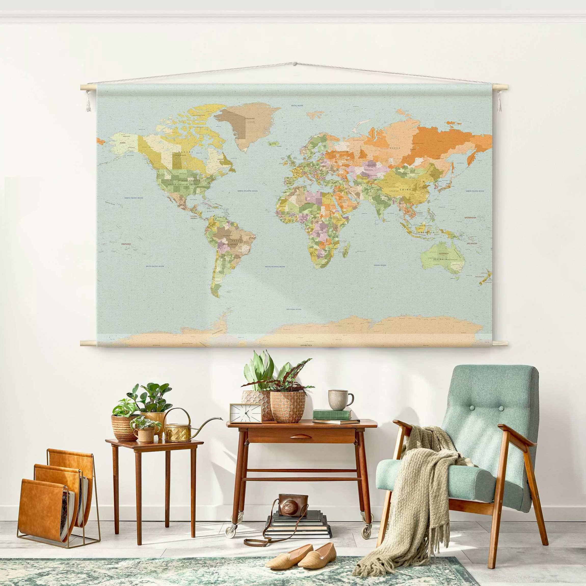 Wandteppich Politische Weltkarte günstig online kaufen