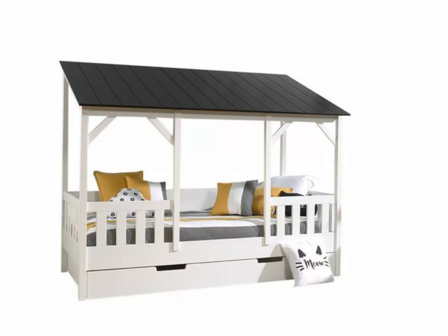 58 aufm Kessel Bettgestell Hausbett Kateena 214x105x174 Kinderbett MDF+Mass günstig online kaufen