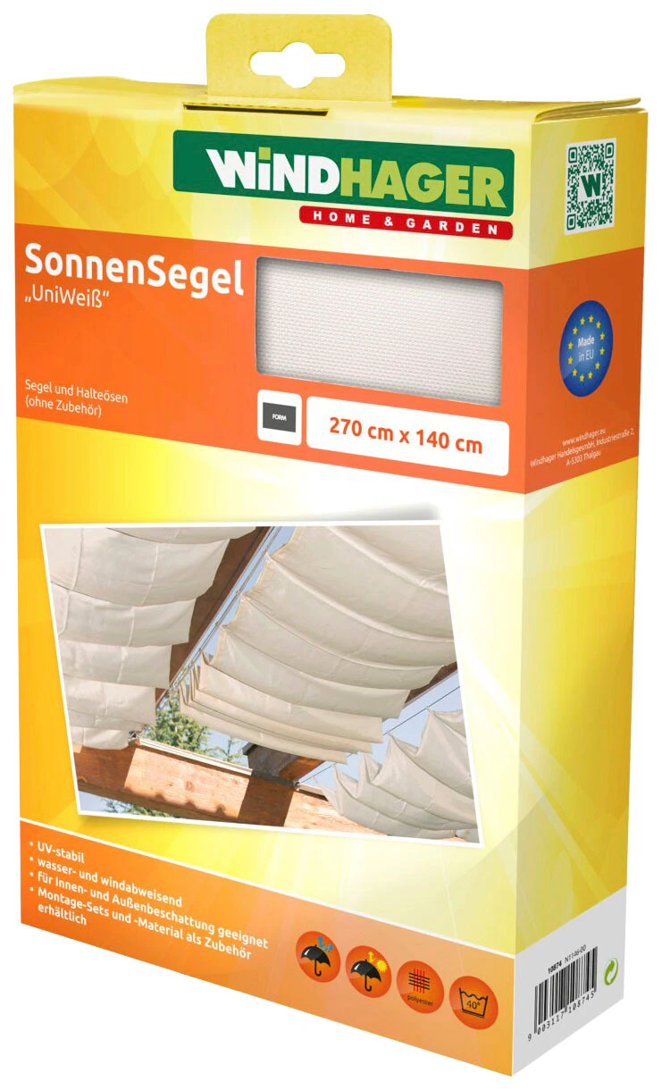 Windhager Sonnensegel, für Seilspannmarkise, inklusive Laufhaken, 2,7x1,4 m günstig online kaufen