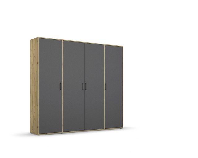 freiraum Drehtürenschrank Voyager 7 Böden, 1 Stange, grau metallic / Eiche günstig online kaufen