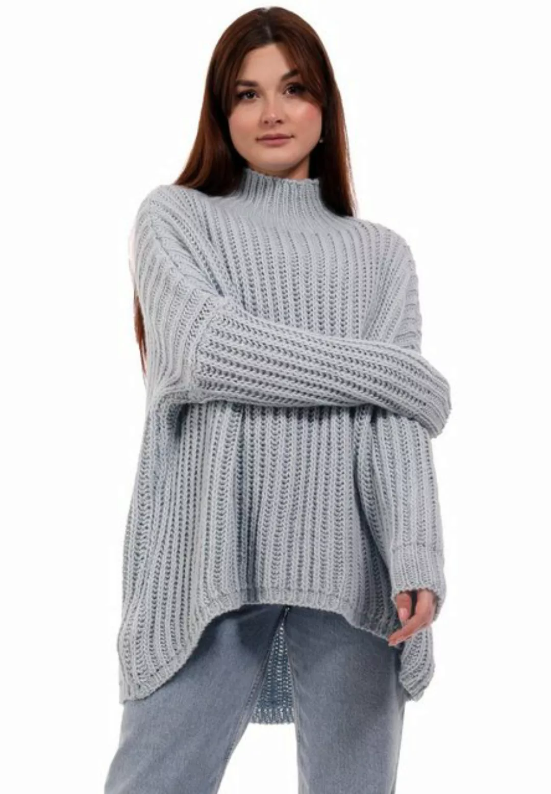 YC Fashion & Style Longpullover Oversized Pullover Grobstrick Vokuhila Swea günstig online kaufen