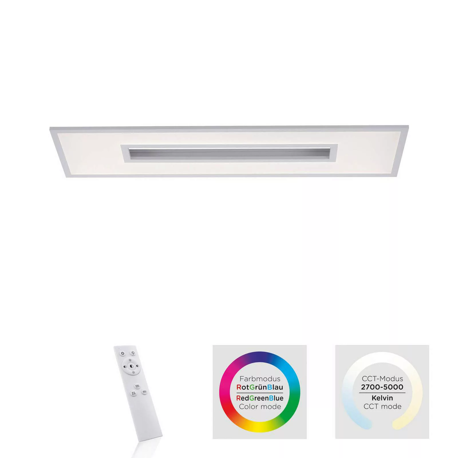 LED-Deckenleuchte Recess, rechteckig, RGBW dimmbar günstig online kaufen