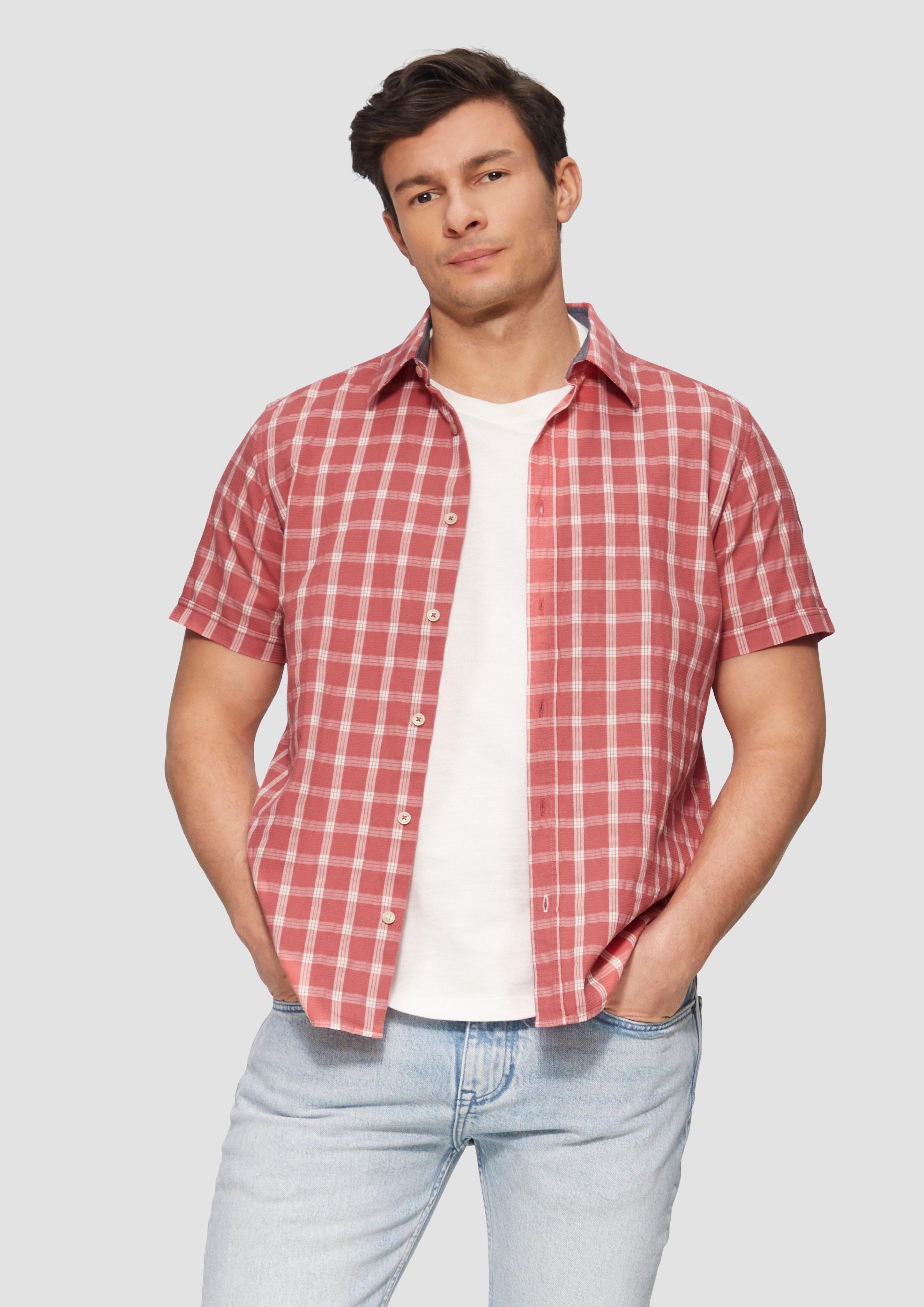 s.Oliver Kurzarmhemd Regular Fit: Kariertes Kurzarmhemd günstig online kaufen