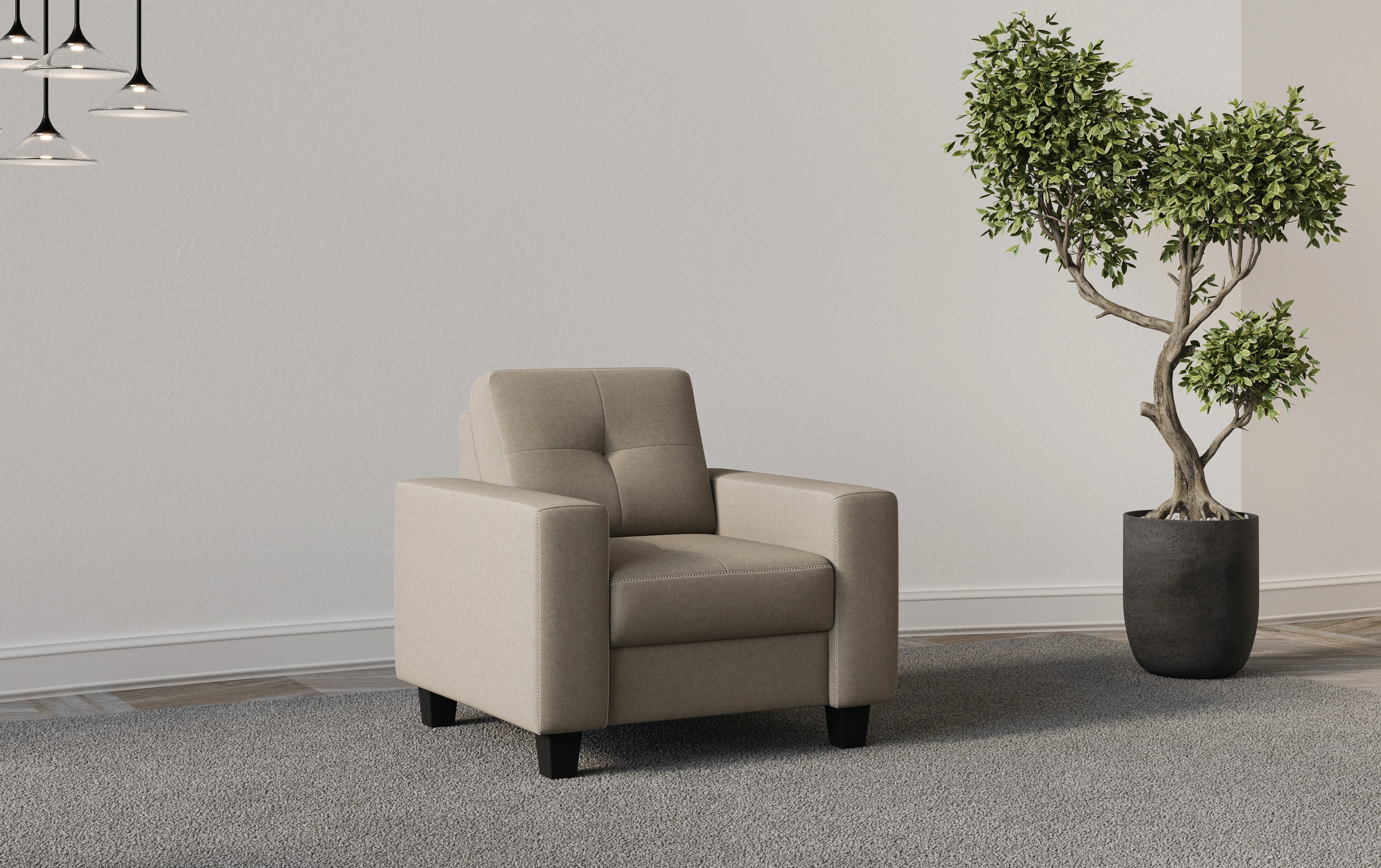 Places of Style Sessel "Varese", Kreuznaht in beige günstig online kaufen
