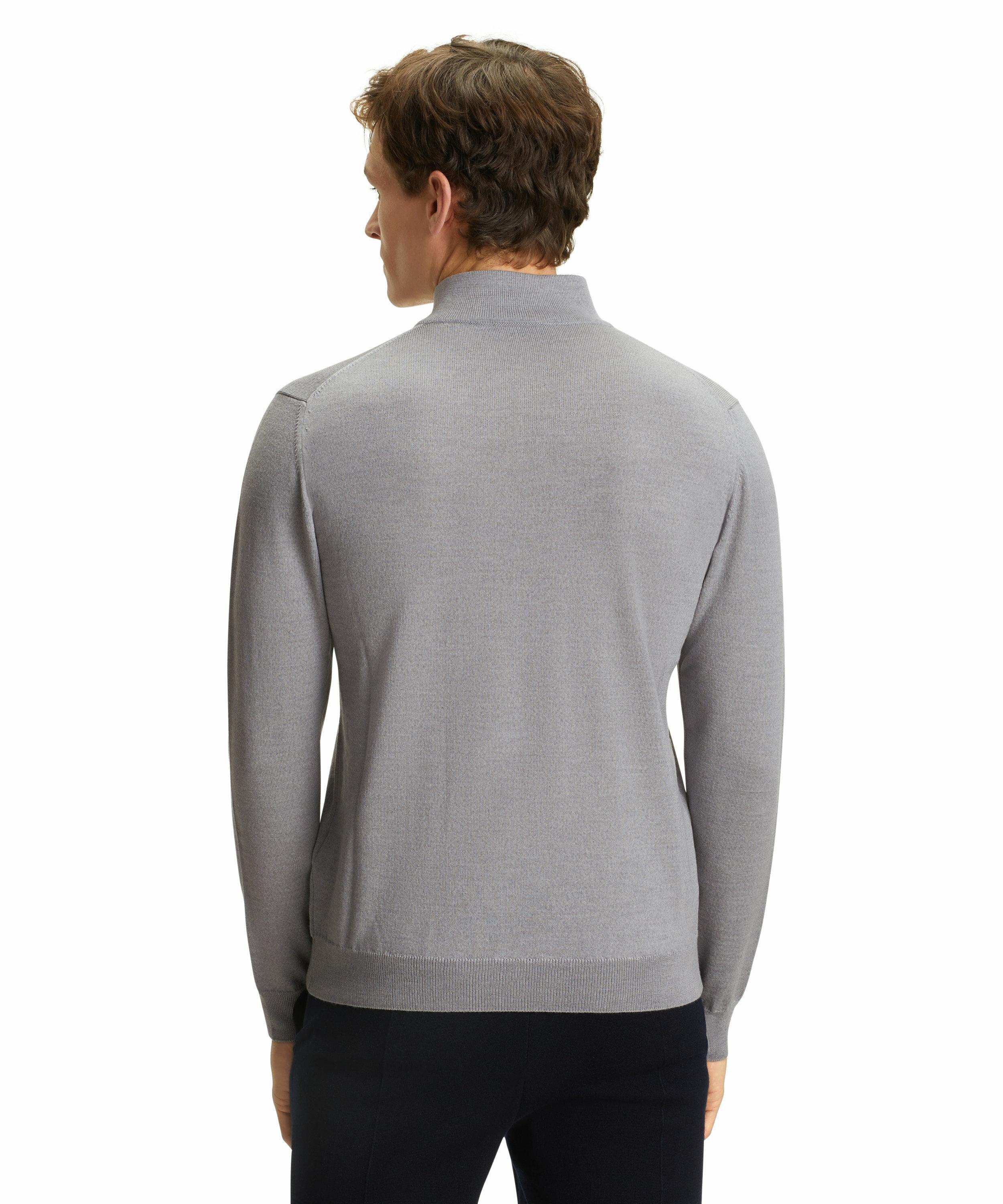 FALKE Herren Pullover Troyer, L, Grau, Uni, Schurwolle, 60173-339004 günstig online kaufen