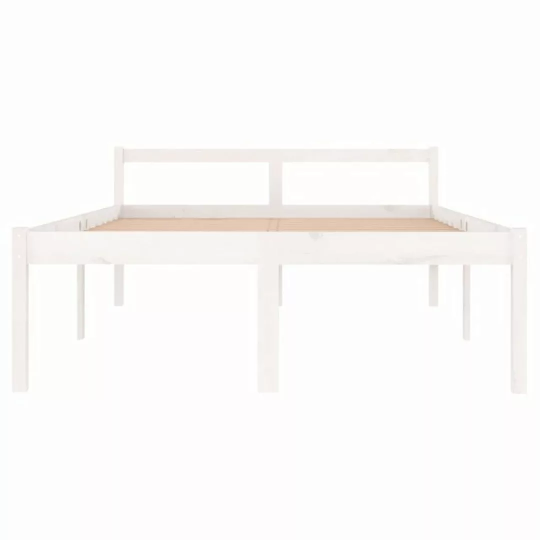 furnicato Bett Seniorenbett Weiß 135x190 cm Massivholz Kiefer (1-tlg) günstig online kaufen