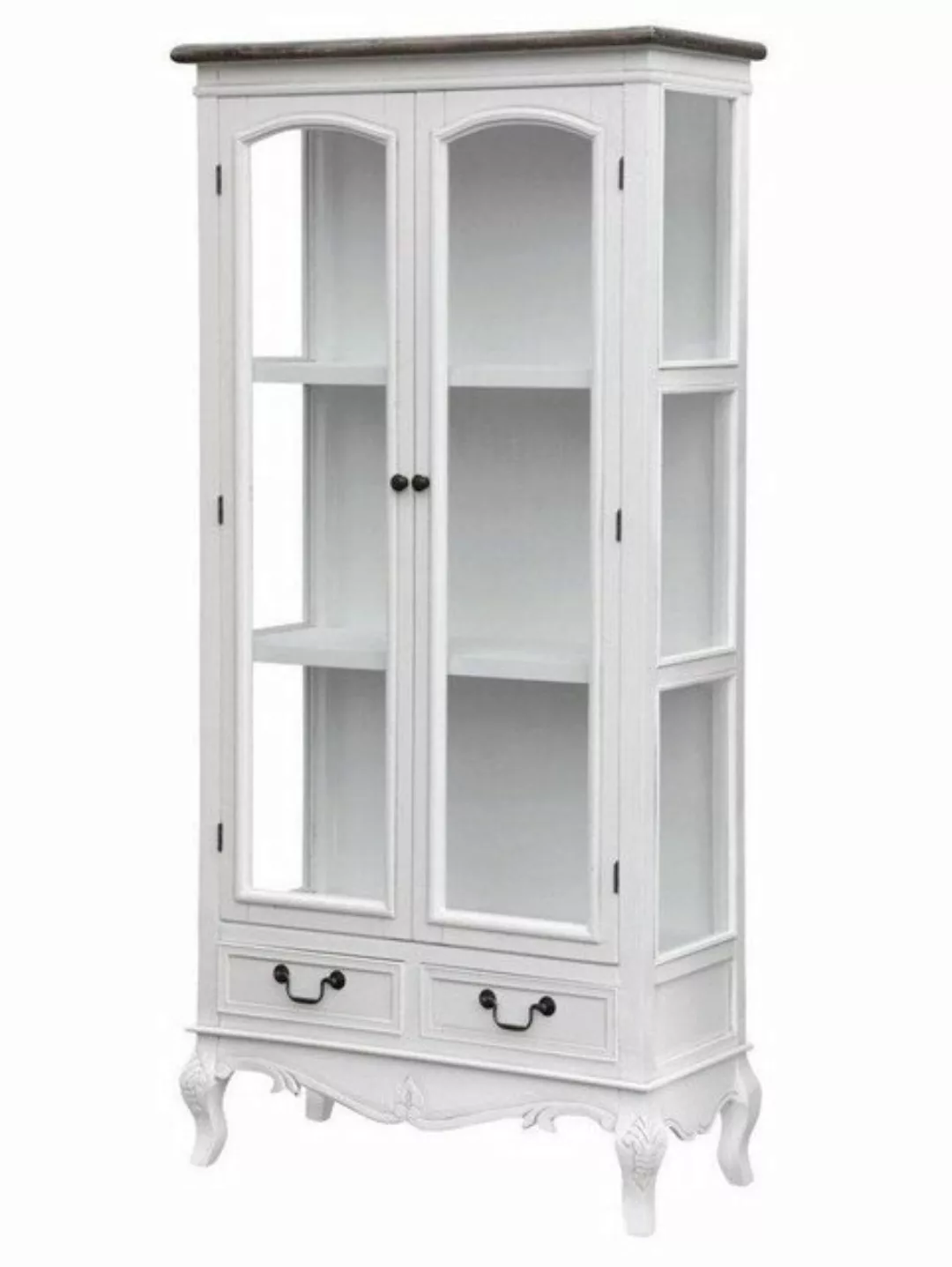 Livin Hill Vitrine Rimini White Provenzalischer Stil, weiße Schnitzereien, günstig online kaufen