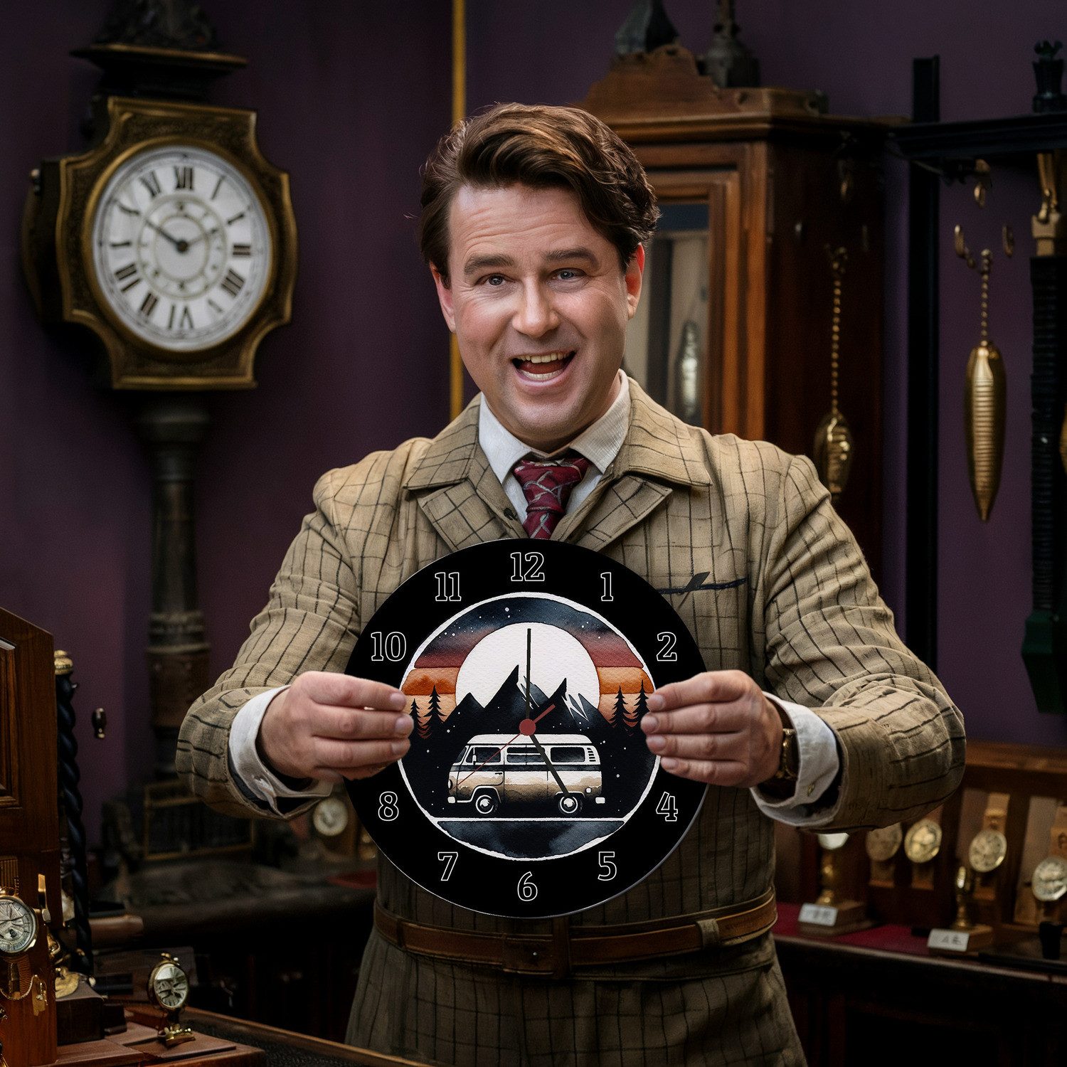 speecheese Wanduhr Wohnmobil Wanduhr aus Glas günstig online kaufen