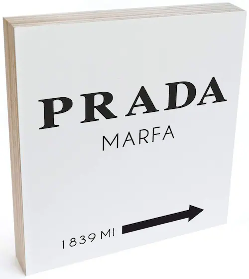 Wall-Art Holzbild »Tischdeko Prada Marfa Holzbild«, Menschen, (1 St.), Vint günstig online kaufen