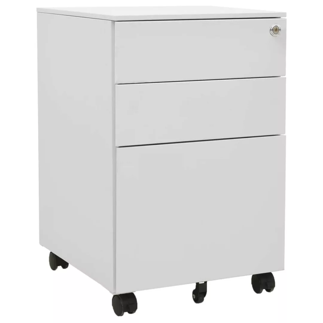 Aktenschrank Mit Rollen Hellgrau 39x45x60 Cm Stahl günstig online kaufen