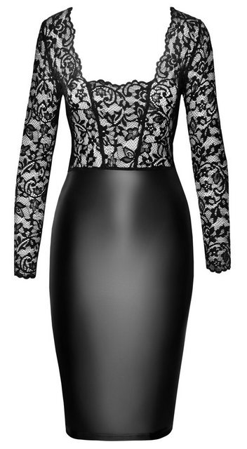 Noir Handmade Minikleid Wetlook Mini-Kleid mit Spitze - schwarz (1-tlg) tra günstig online kaufen