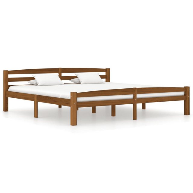 vidaXL Bettgestell Massivholzbett Honigbraun Kiefer 200x200 cm Doppelbett B günstig online kaufen