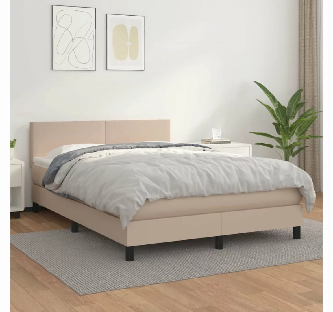 vidaXL Boxspringbett Bett Boxspringbett mit Matratze Kunstleder (140 x 200 günstig online kaufen