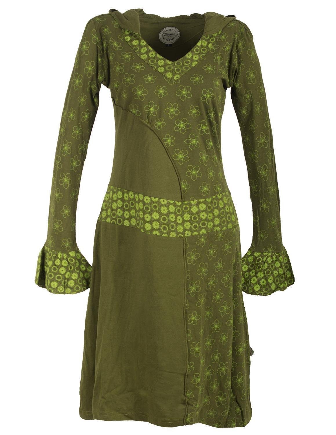 Vishes Zipfelkleid Langarm Blümchen Kapuzenkleid mit günstig online kaufen