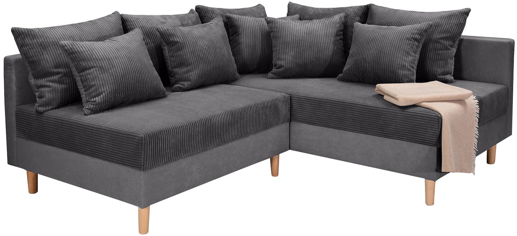 COLLECTION AB Ecksofa "L-Form", Ecksofa,Ottomane rechte Seite montierbar,Ko günstig online kaufen