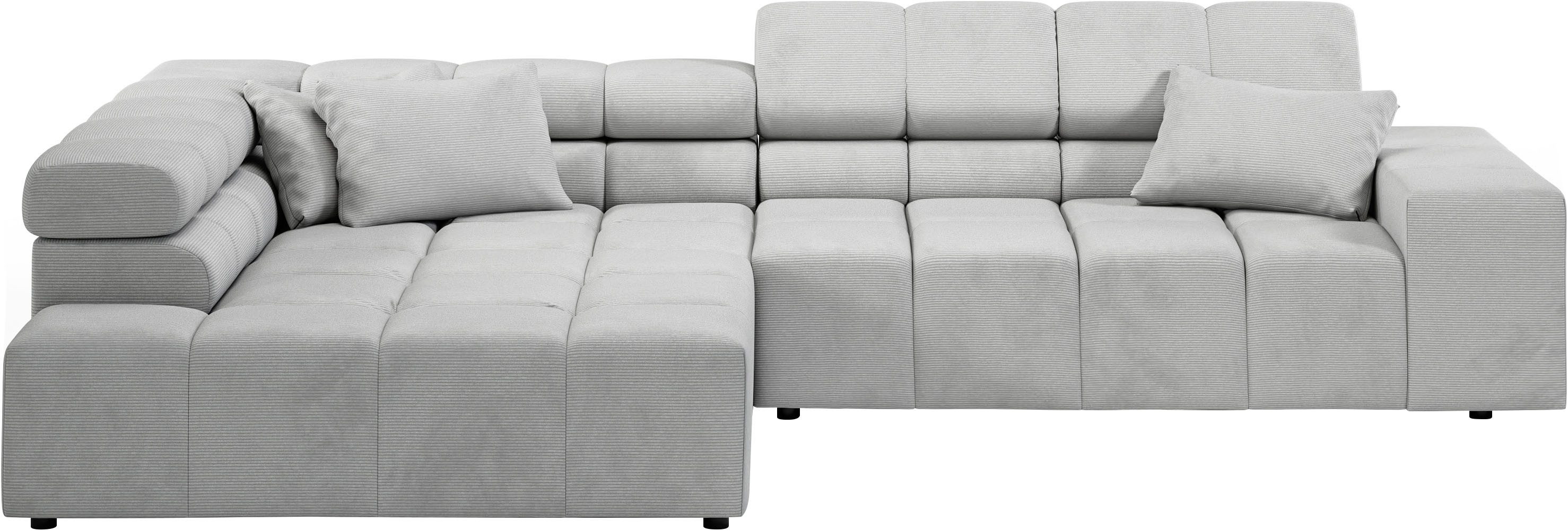 INOSIGN Ecksofa "Ancona incl. Kopfteilverstellung, Breite 319cm, L-Form", w günstig online kaufen