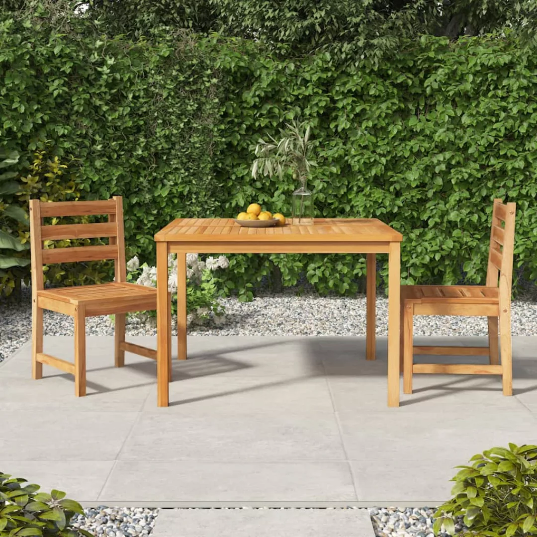 Vidaxl 3-tlg. Garten-essgruppe Massivholz Teak günstig online kaufen