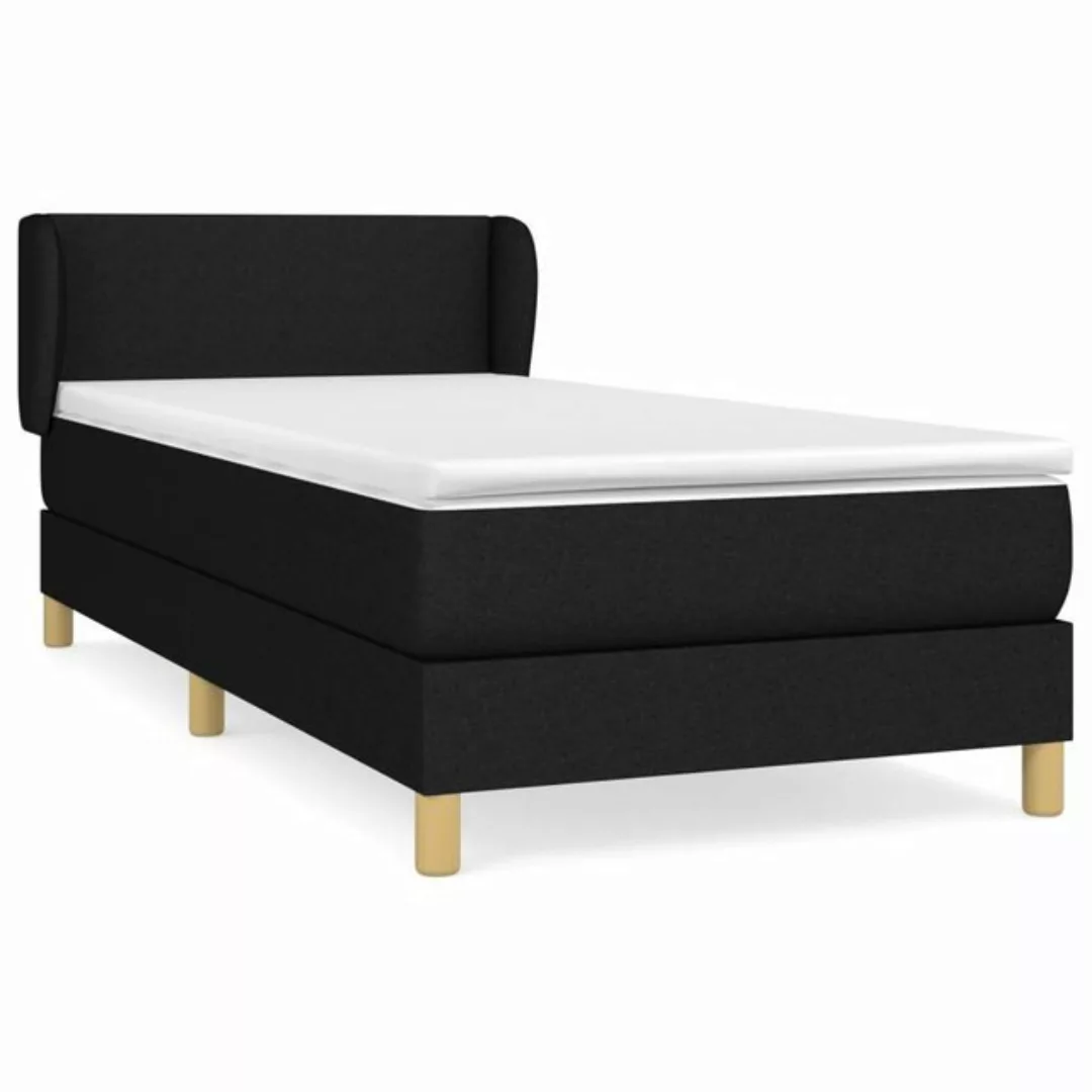 furnicato Bettgestell Boxspringbett mit Matratze Schwarz 90x190 cm Stoff (1 günstig online kaufen