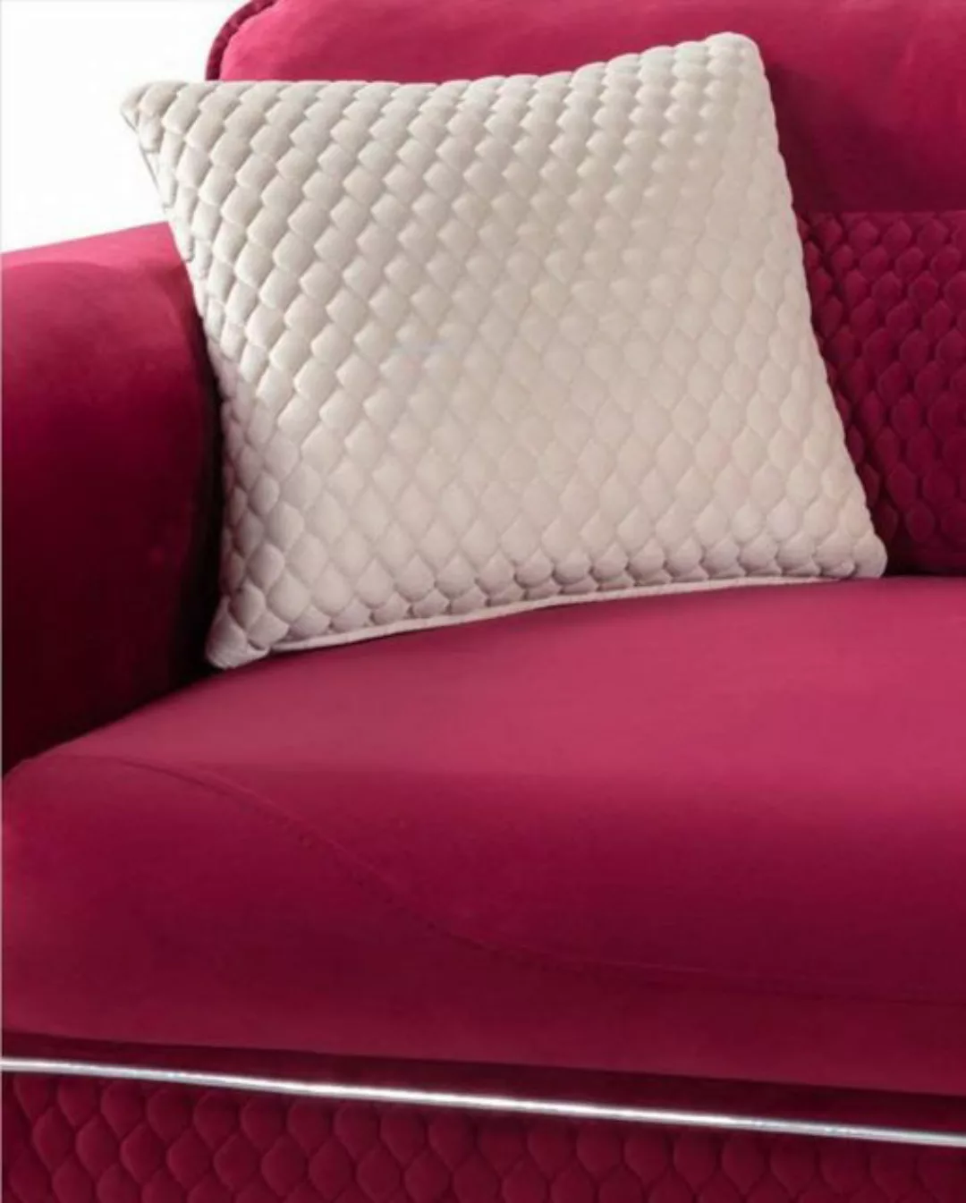 JVmoebel Sofa Rotes Sofa 3 Sitz Textil Sofas Couch Polster Luxus Möbel, Mad günstig online kaufen