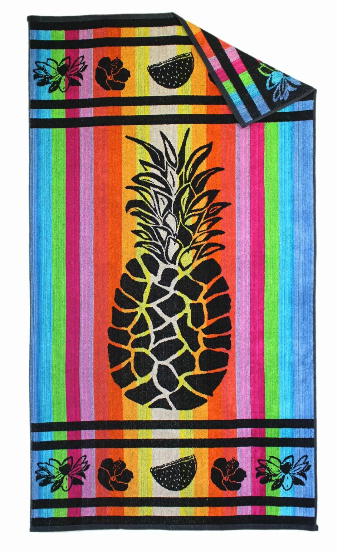 P.K. Collection Strandtuch Ananas bunt Strandhandtuch 90x165 cm Velours Str günstig online kaufen