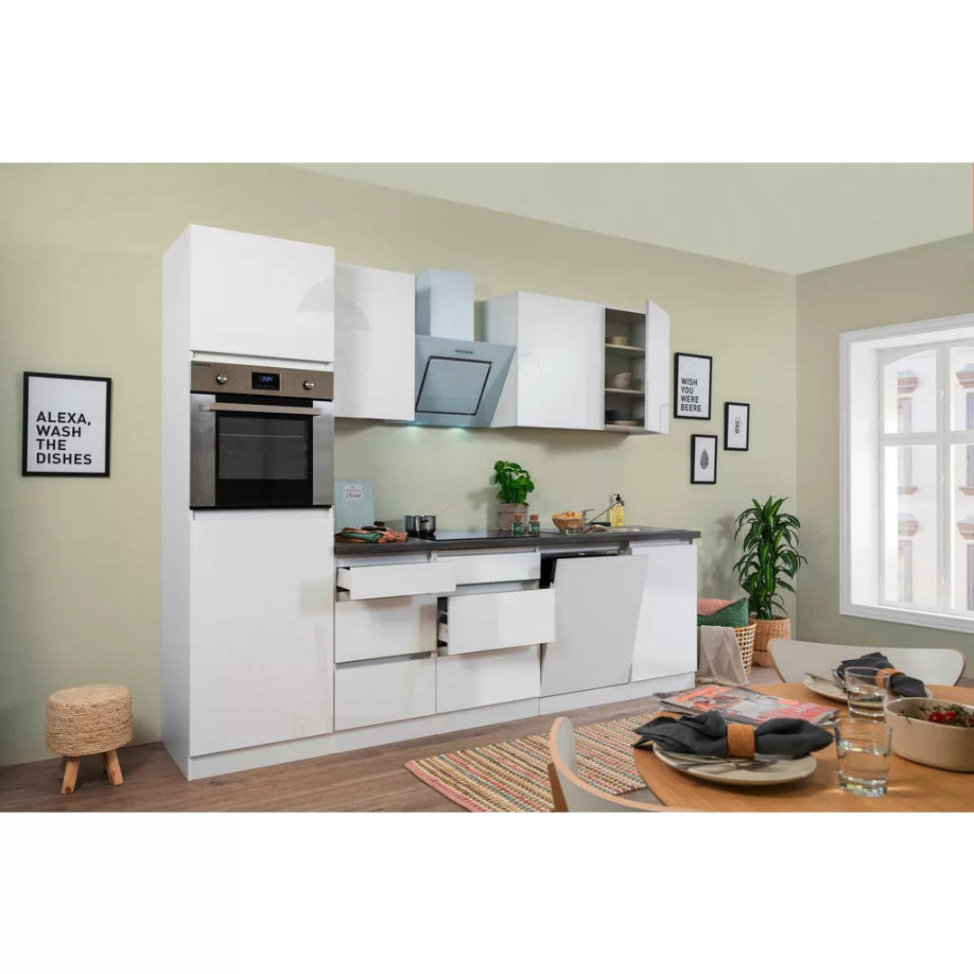 Respekta Küchenblock Premium weiß hochglänzend B/H/T: ca. 280x220,5x60 cm günstig online kaufen