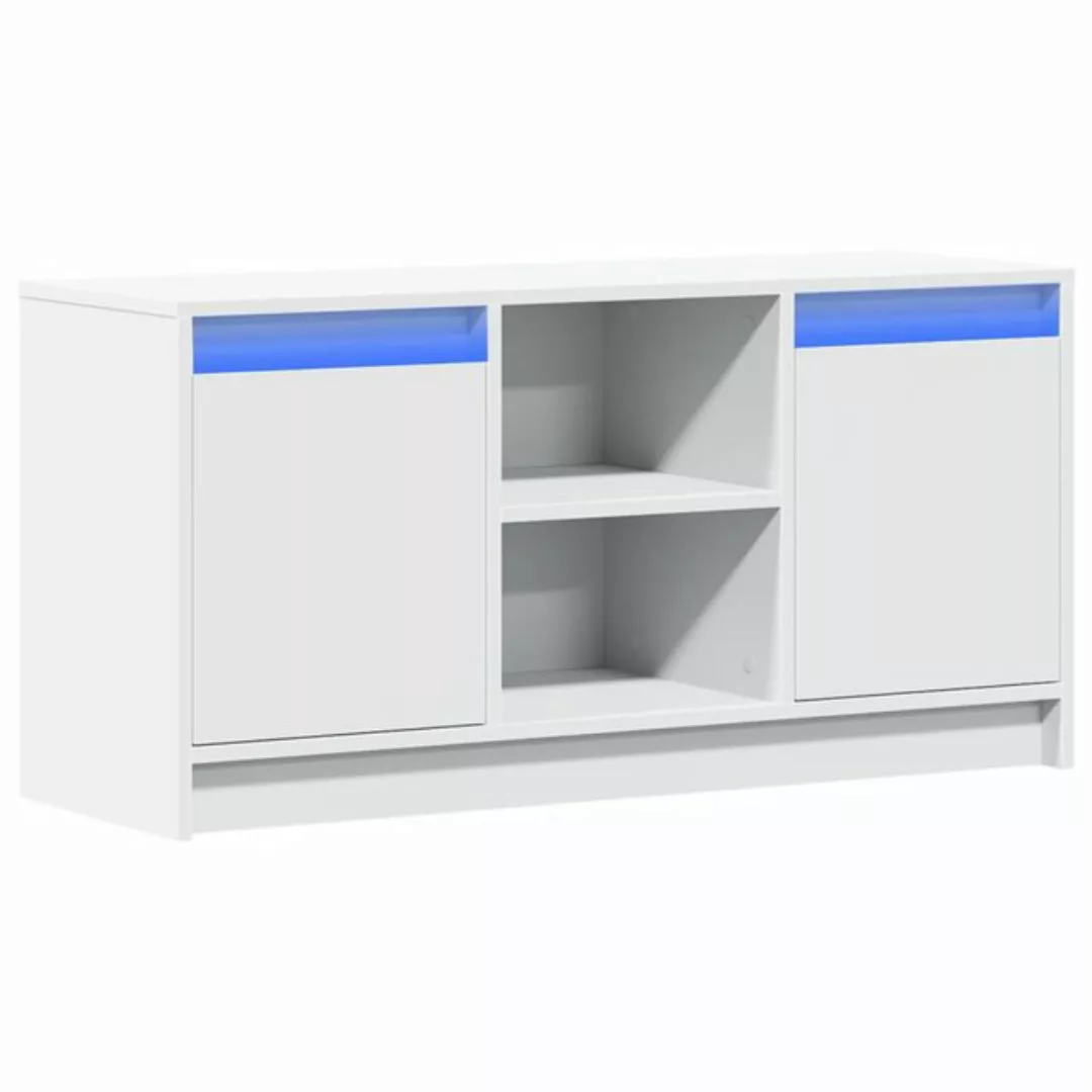 vidaXL TV-Schrank TV-Schrank mit LED-Beleuchtung Weiß 100x34x50 cm Holzwerk günstig online kaufen