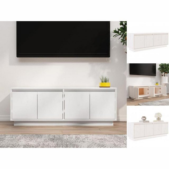 vidaXL TV-Schrank TV-Schrank Weiß 110x34x40 cm Massivholz Kiefer Lowboard günstig online kaufen