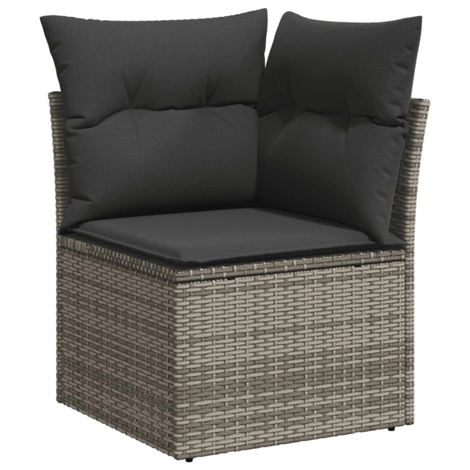 vidaXL 10-tlg Garten-Sofagarnitur mit Kissen Grau Poly Rattan Modell 60 günstig online kaufen