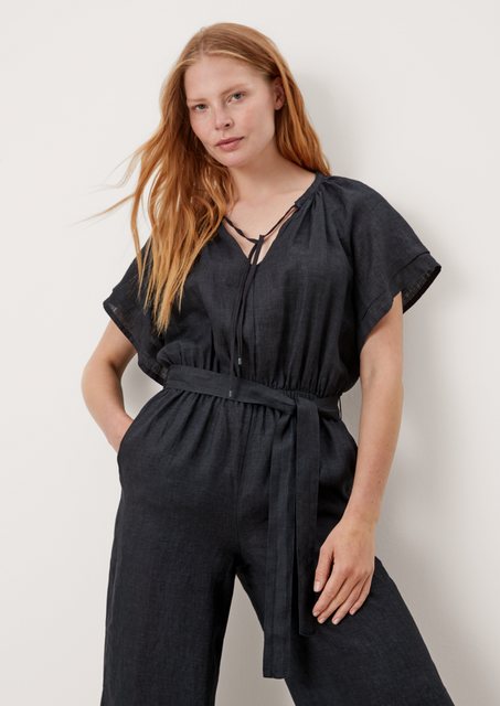 s.Oliver Overall Jumpsuit aus Leinen Raffung günstig online kaufen