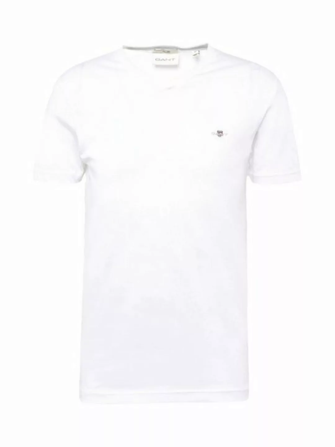 Gant T-Shirt SLIM SHIELD V-NECK T-SHIRT mit einer kleinen Logostickerei auf günstig online kaufen