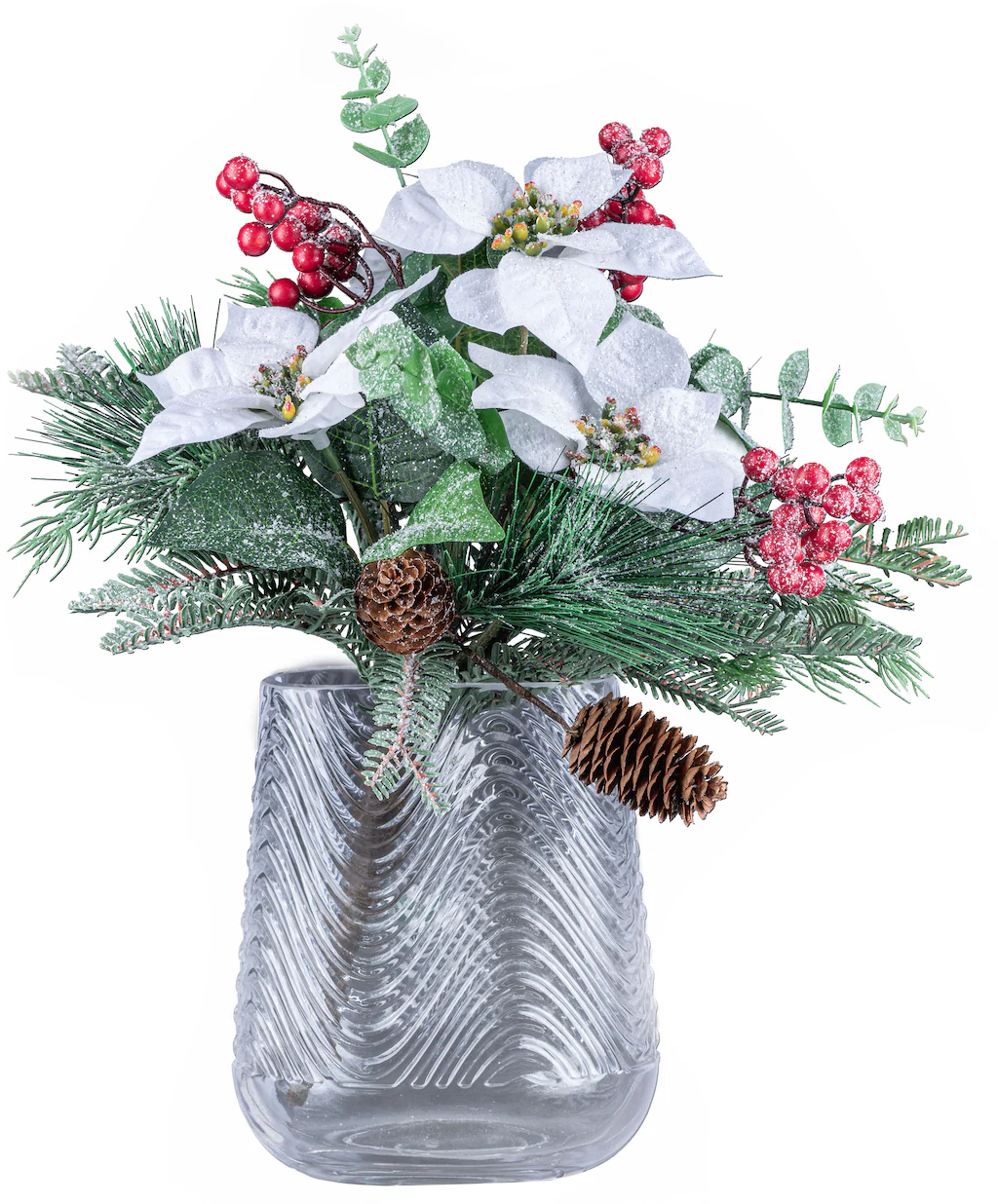 Creativ deco Dekovase "Weihnachtsdeko", (Set, 2 St., 1 Vase, 1 Bouquet), mi günstig online kaufen